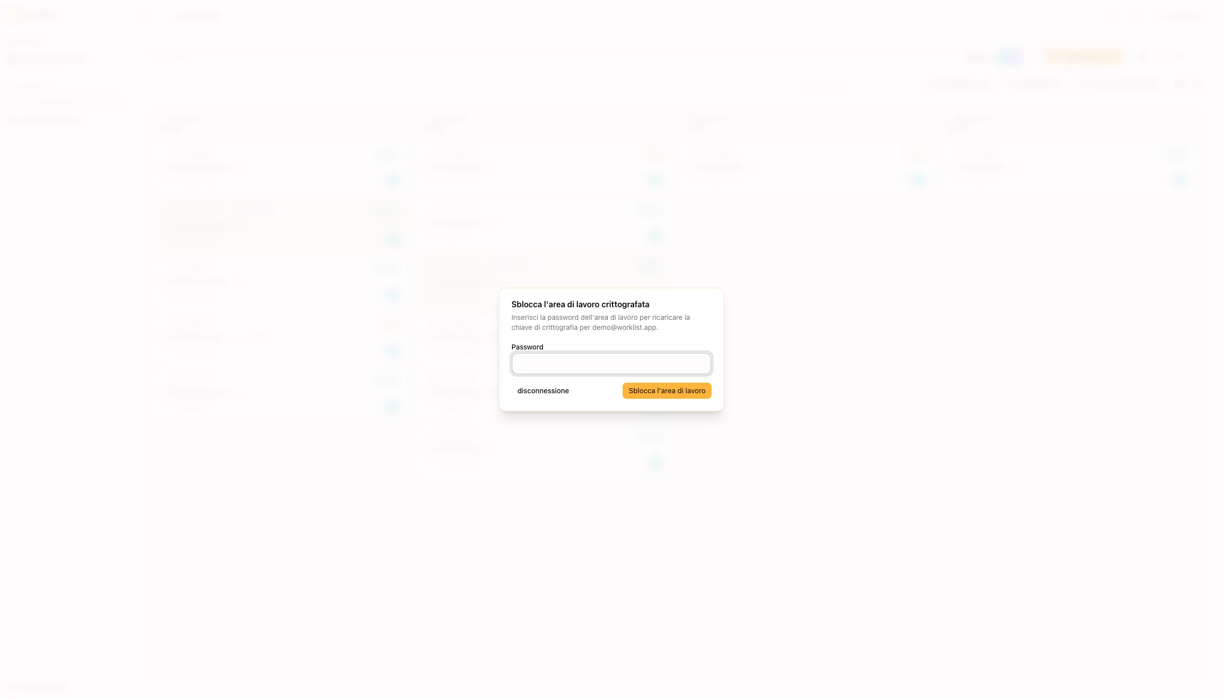 Crittografato — Worklist screenshot